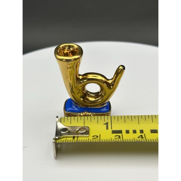 Limoges Peint Main Porcelain Trinket Box Hunting Horn Tiny Fox Signed Limit Ed. - Picture 10 of 11